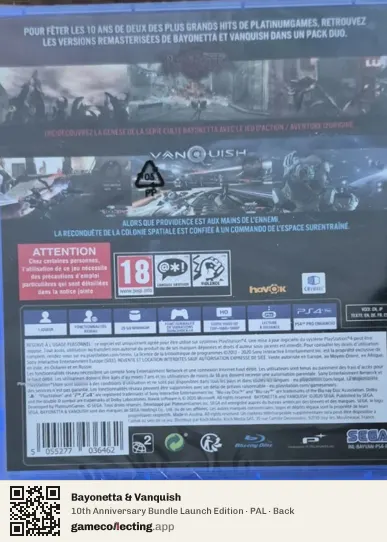 Bayonetta & Vanquish PlayStation 4, PAL box back
