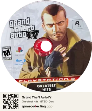 Grand Theft Auto IV PlayStation 3, NTSC disc