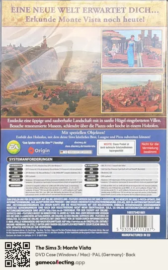 The Sims 3: Monte Vista Computer, Germany box back