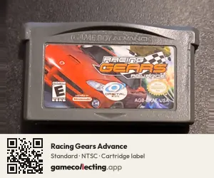 Racing Gears Advance Game Boy Advance, NTSC cartridge label