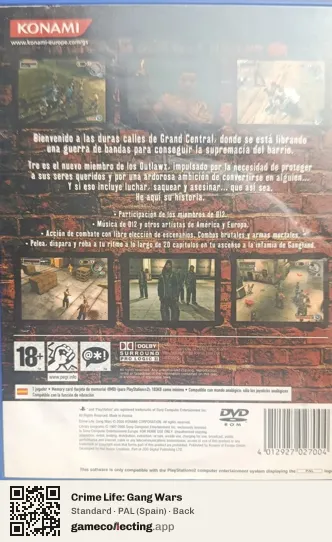 Crime Life: Gang Wars PlayStation 2, Spain box back