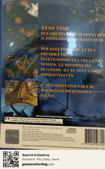 Search & Destroy PlayStation 2, Italy box back