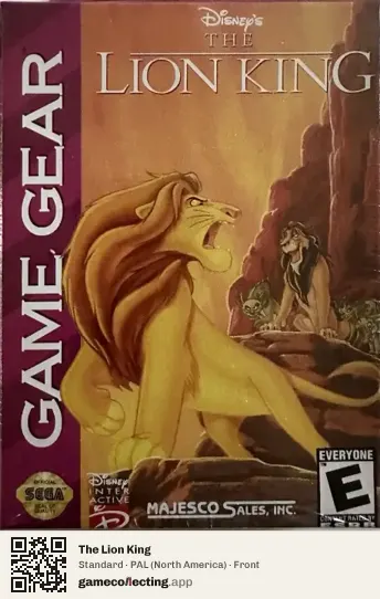 The Lion King Sega Game Gear, North America box front