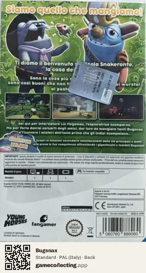 Bugsnax Nintendo Switch, Italy box back