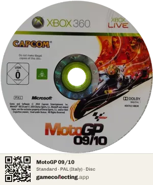 MotoGP 09/10 Xbox 360, PAL disc