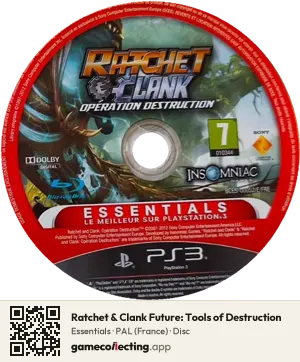 Ratchet & Clank Future: Tools of Destruction PlayStation 3, PAL disc