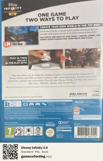 Disney Infinity 3.0 Nintendo Wii U, PAL box back