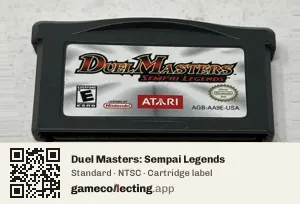 Duel Masters: Sempai Legends Game Boy Advance, NTSC cartridge label