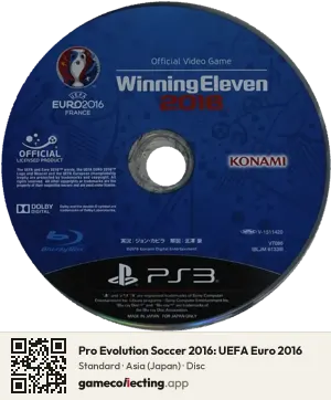 Pro Evolution Soccer 2016: UEFA Euro 2016 PlayStation 3, Asia disc