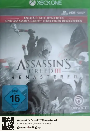 Assassin's Creed III Remastered Xbox One, Germany box front