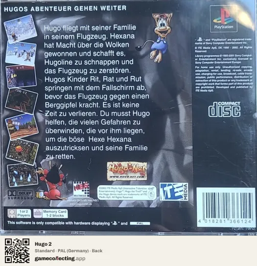 Hugo 2 PlayStation, Germany box back