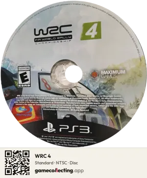 WRC 4 PlayStation 3, NTSC disc
