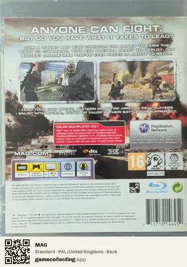 MAG PlayStation 3, United Kingdom box back