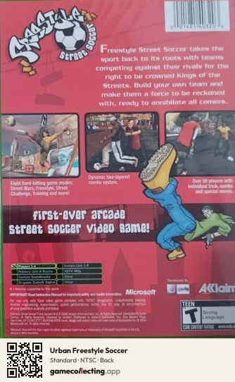 Urban Freestyle Soccer Xbox, NTSC box back