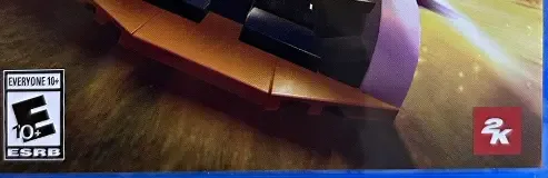 LEGO 2K Drive, the ESRB box on its front