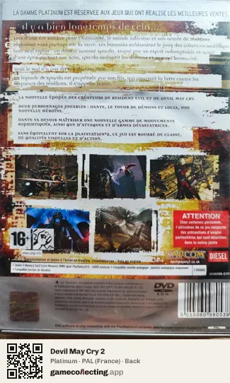 Devil May Cry 2 PlayStation 2, France box back