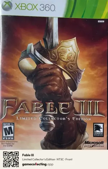 Fable III Xbox 360, NTSC box front