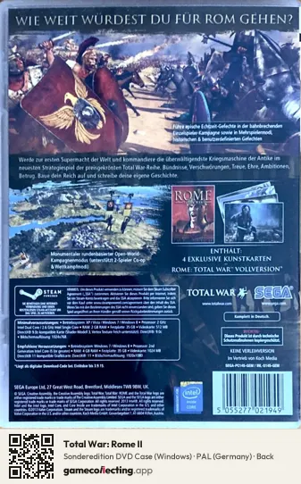 Total War: Rome II Computer, Germany box back