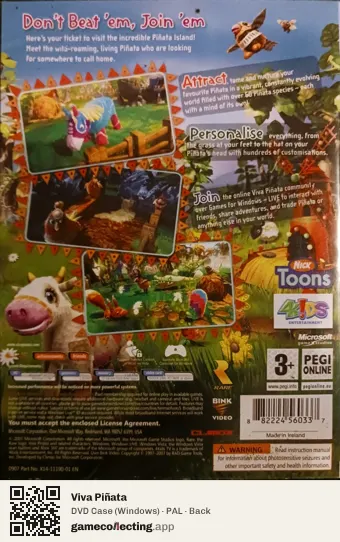 Viva Piñata Computer, PAL box back