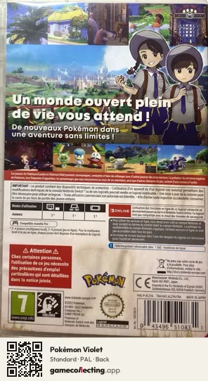 Pokémon Violet Nintendo Switch, PAL box back