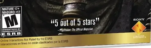 Killzone 2, the ESRB box on its front