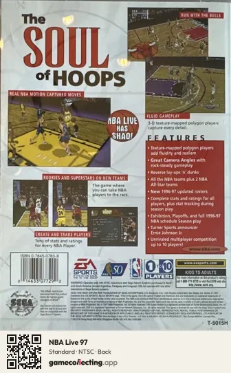 NBA Live 97 Sega Saturn, NTSC box back