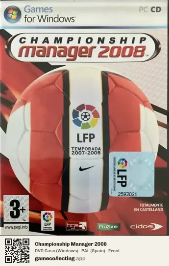 Championship Manager 2008 Computer, Spain box front