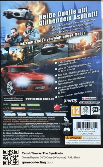 Crash Time 4: The Syndicate Computer, PAL box back