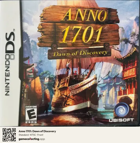 Anno 1701: Dawn of Discovery Nintendo DS, NTSC box front