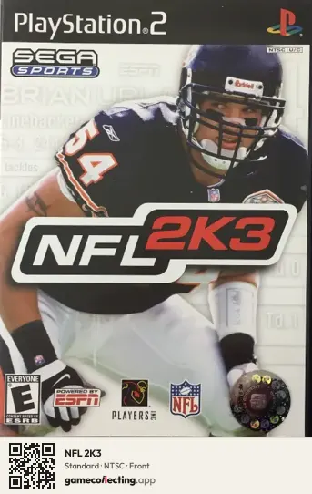 NFL 2K3 PlayStation 2, NTSC box front
