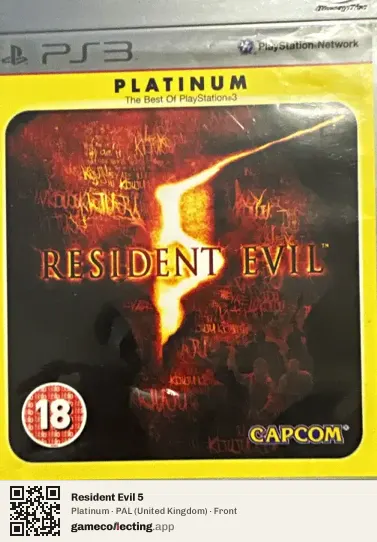 Resident Evil 5 PlayStation 3, United Kingdom box front