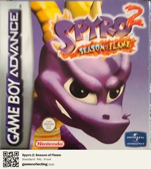 Spyro 2: Season of Flame Game Boy Advance, PAL box front