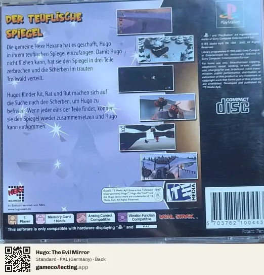 Hugo: The Evil Mirror PlayStation, Germany box back