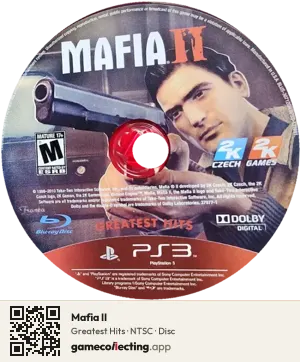 Mafia II PlayStation 3, NTSC disc
