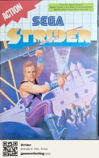 Strider Sega Master System, PAL box front