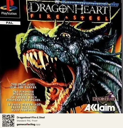 Dragonheart Fire & Steel PlayStation, PAL box front