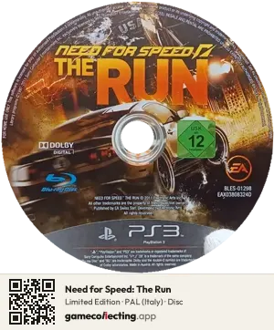 Need for Speed: The Run PlayStation 3, PAL disc