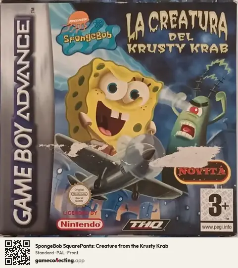 SpongeBob SquarePants: Creature from the Krusty Krab Game Boy Advance, PAL box front