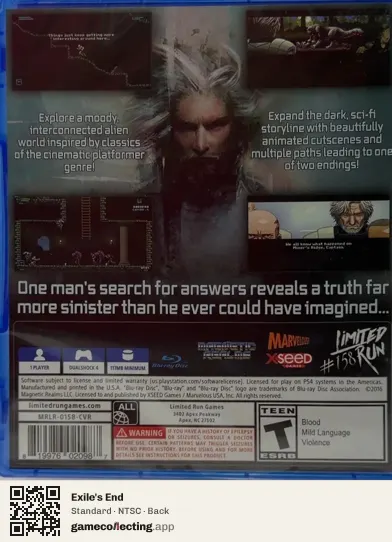 Exile's End PlayStation 4, NTSC box back
