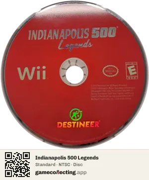 Indianapolis 500 Legends Nintendo Wii, NTSC disc