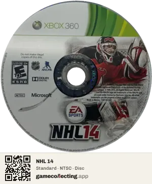 NHL 14 Xbox 360, NTSC disc