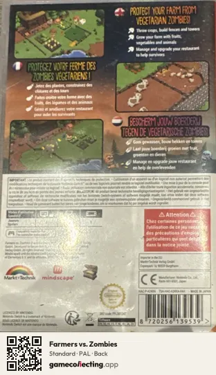 Farmers vs. Zombies Nintendo Switch, PAL box back
