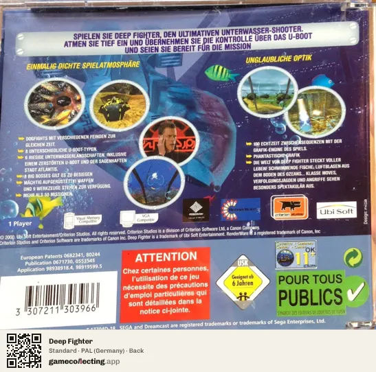 Deep Fighter Sega Dreamcast, Germany box back