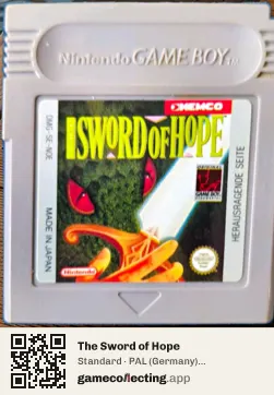 The Sword of Hope Game Boy, PAL cartridge label