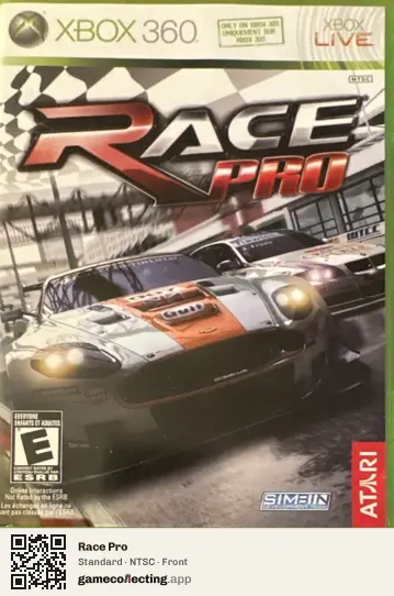 Race Pro Xbox 360, NTSC box front