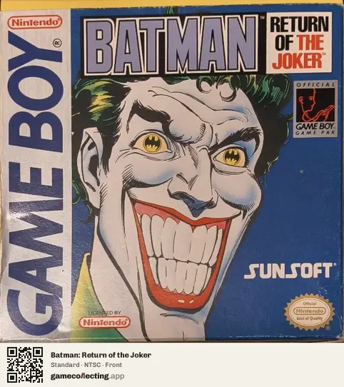 Batman: Return of the Joker Game Boy, NTSC box front