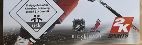 NHL 2K9, the USK square on its front