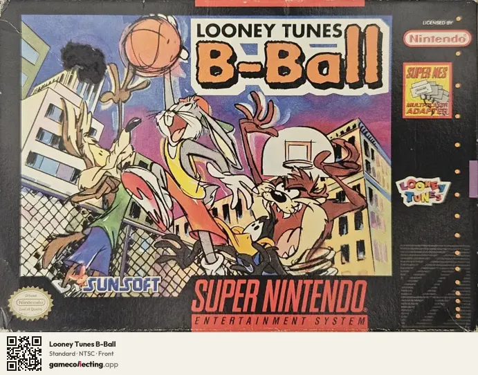 Looney Tunes B-Ball Super Nintendo Entertainment System, NTSC box front