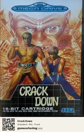 Crack Down Sega Mega Drive / Genesis, PAL box front