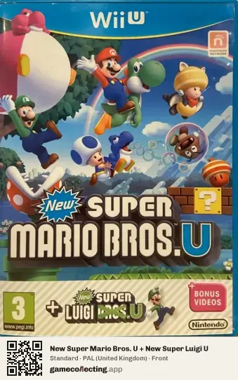New Super Mario Bros. U + New Super Luigi U Nintendo Wii U, United Kingdom box front